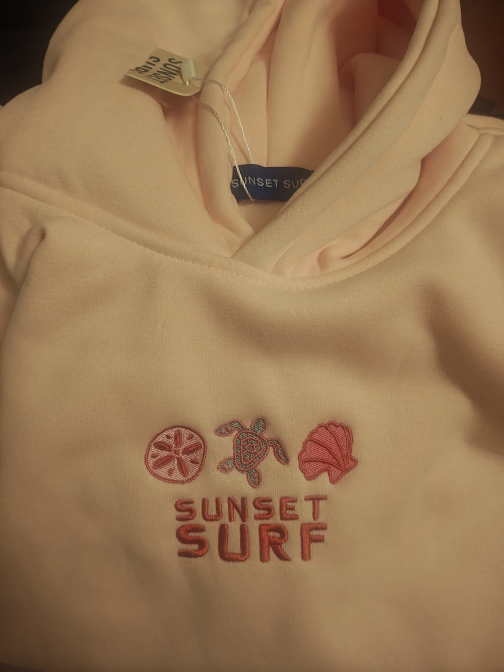 Sunset Surf "Among The Deep Blue" Pink Graphic Hoodie Extremely Soft - Picture 2 of 3